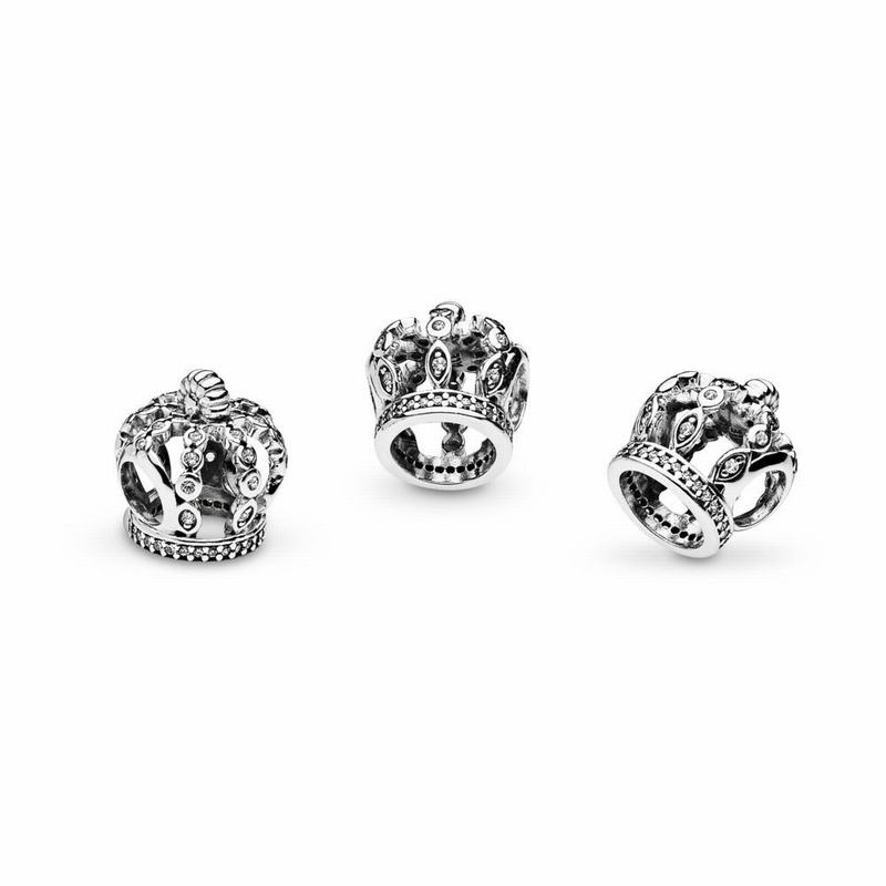 Pandora Fairytale Crown Charm Ireland - Sterling Silver/Cubic Zirconia - 652309EGI